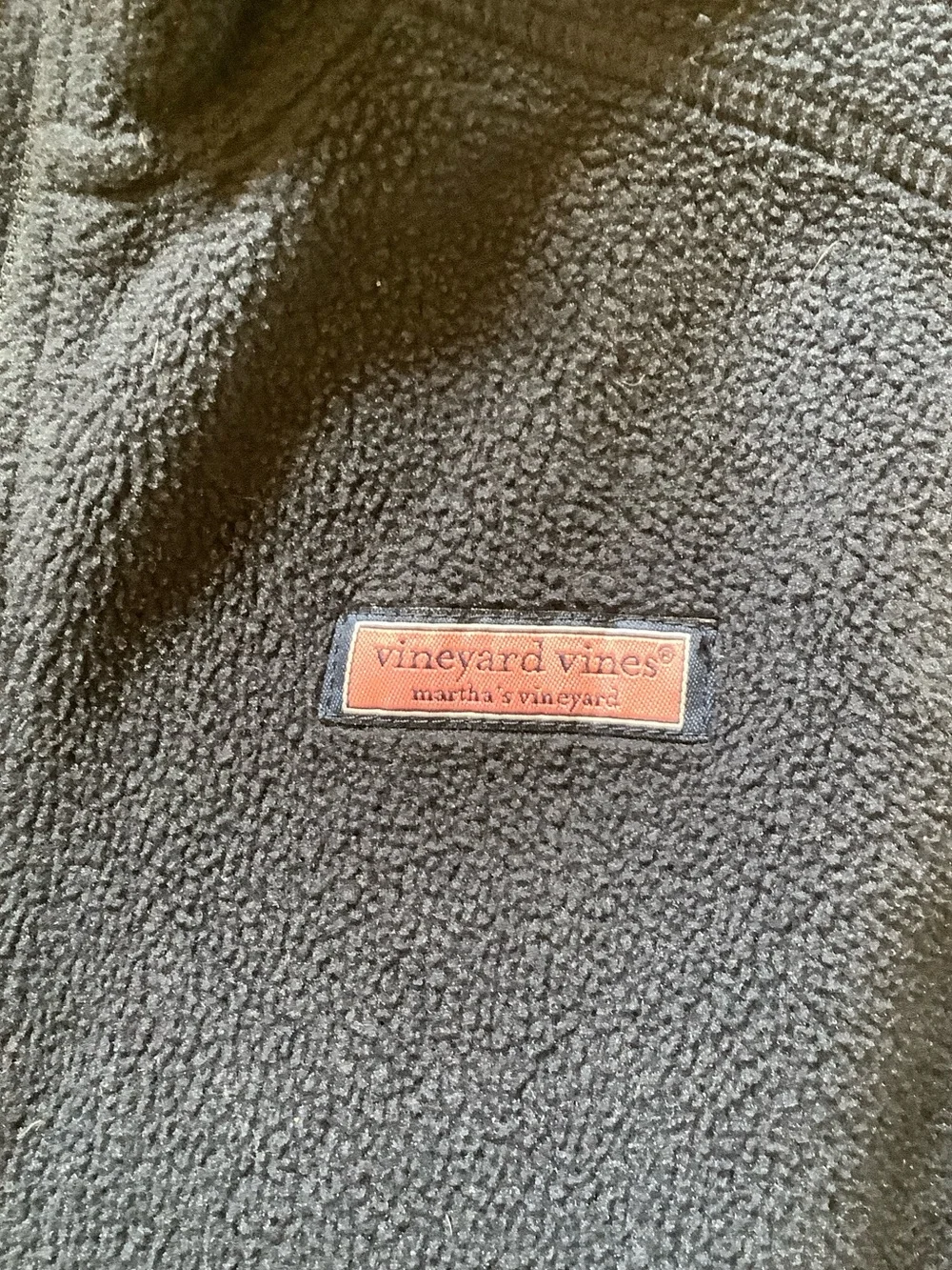 Vineyard Vines Navy Sleeveless Fleece Zip Vest - Picture 3 of 8